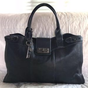 Fossil Vintage Reissue Weekender Black Leather